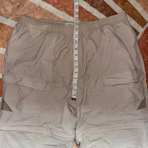 Columbia PFG Men’s Omni-Shade Pull-On Lined Convertible Pants Shorts Tan Sz XL - Picture 4 of 7